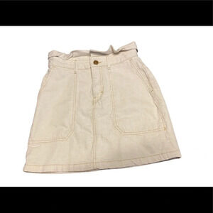 Free People Splendor In The Grass Oatmeal Denim Skirt